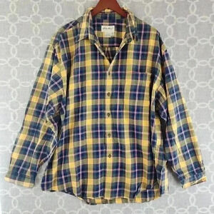 Vintage Eddie Bauer Cotton Button down Plaid Long sleeve Men's XL